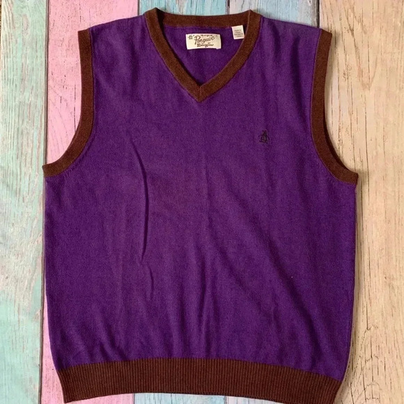Men original penguin v neck sweater vest - Picture 3 of 9